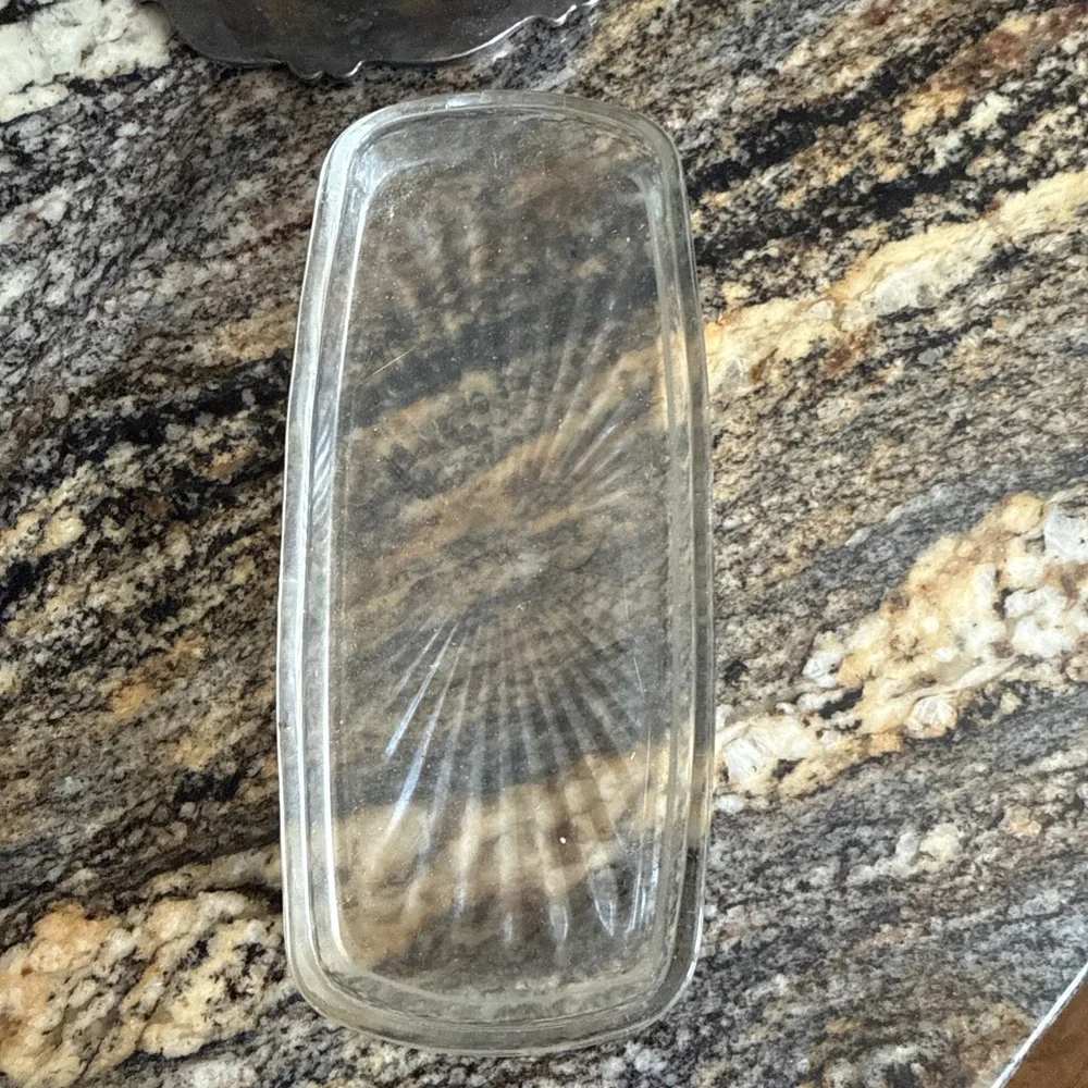 Vintage Silver Plate Lidded Butter Dish With Glass Butter Insert
